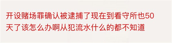 开设赌场罪确认被逮捕了现在到看守所也50天了该怎么办啊从犯流水什么的都不知道